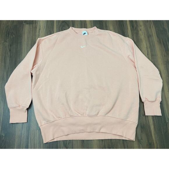 Women Nike Sportswear Oversized Crewneck center swoosh pullover sweatshirt M - Picture 1 of 4